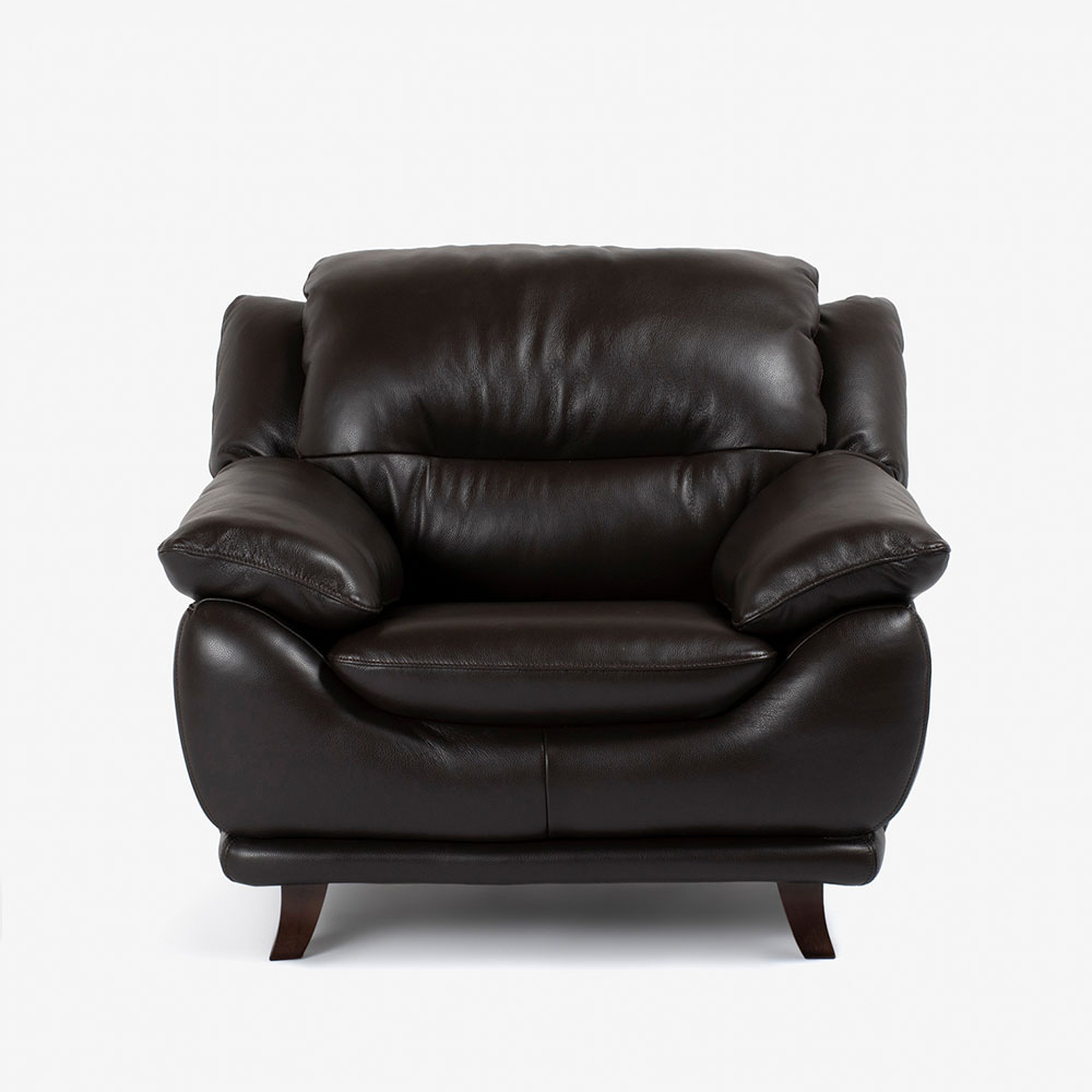 アームチェア 1人掛け「オースチンKD」革#J/S-037C ウォールナット色