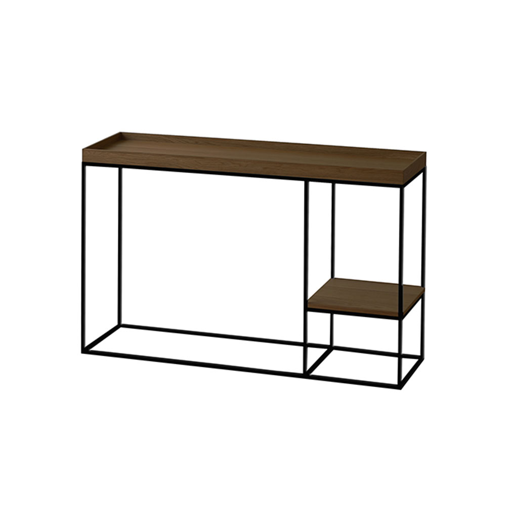 コンソールテーブル「LINIE リニエ」ウォールナット材/ブラック