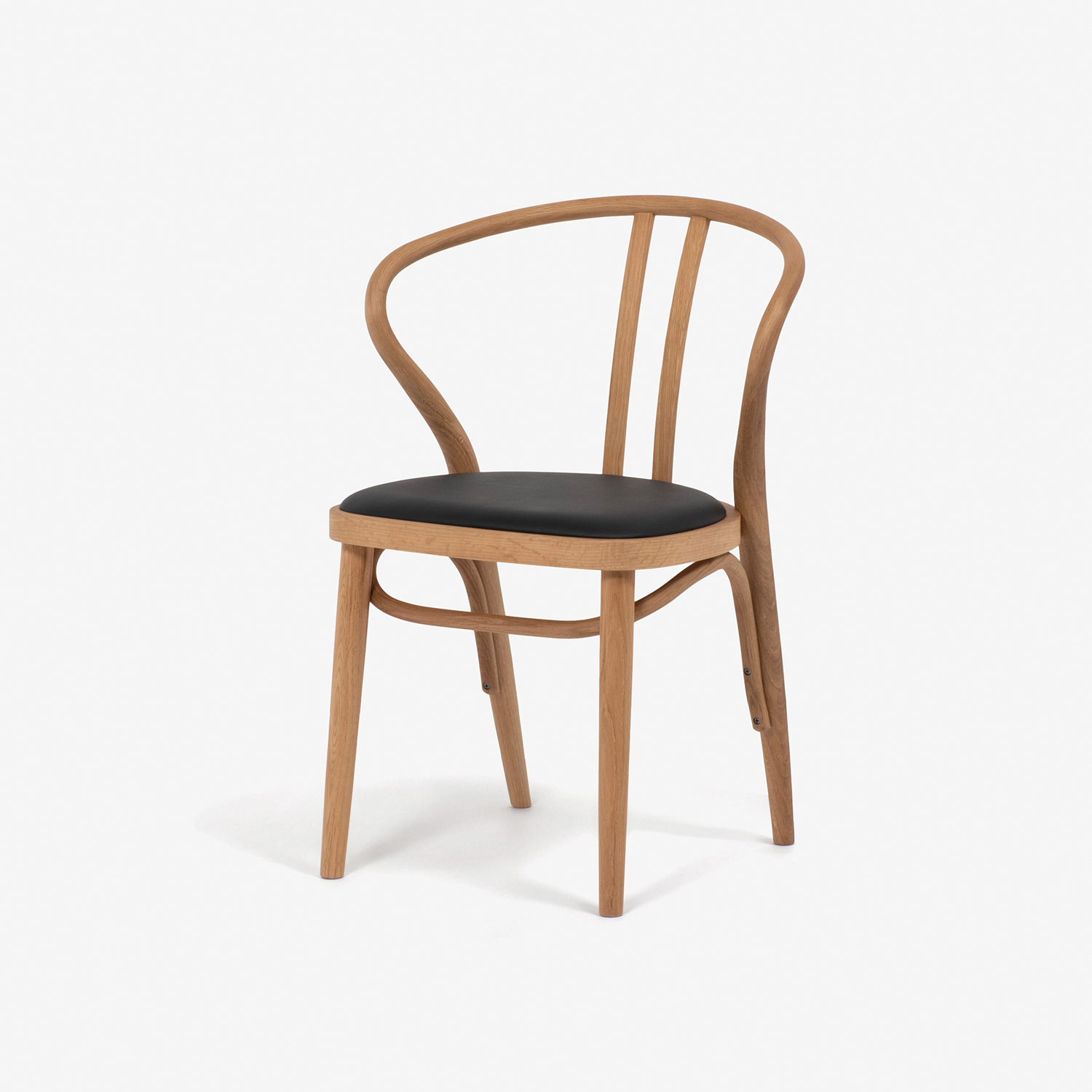 秋田木工 ダイニングチェア「503-OU」ナラ材ホワイトオーク色 PVC