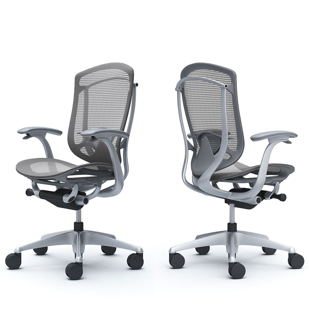 コンテッサセコンダ」座面/メッシュ フレーム/シルバー ボディーカラー