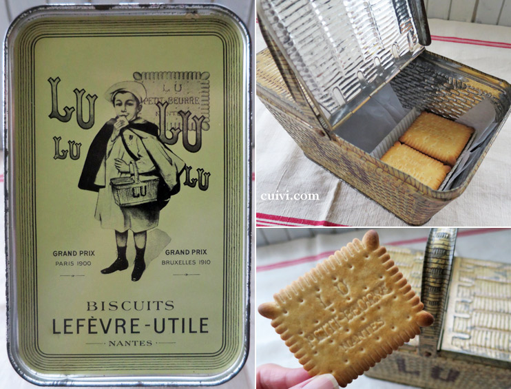 LU] ビスケット_パニエ_Tin缶 - アンティーク&モダン フランス