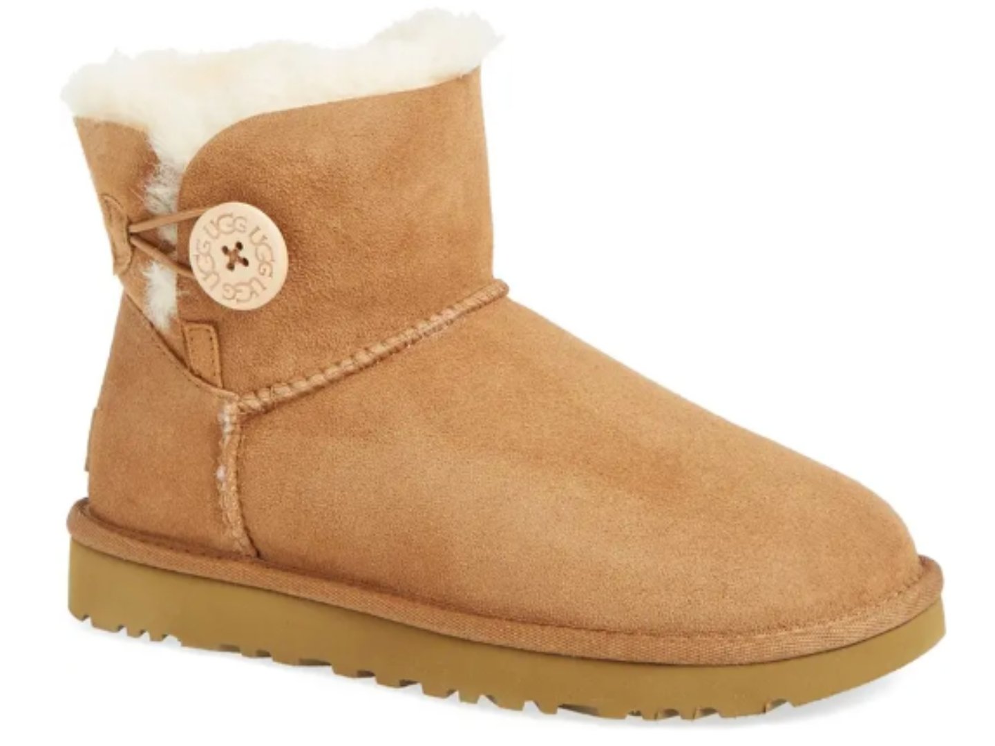 UGG: Mini Bailey Button II in Chestnut - J. Cole Shoes