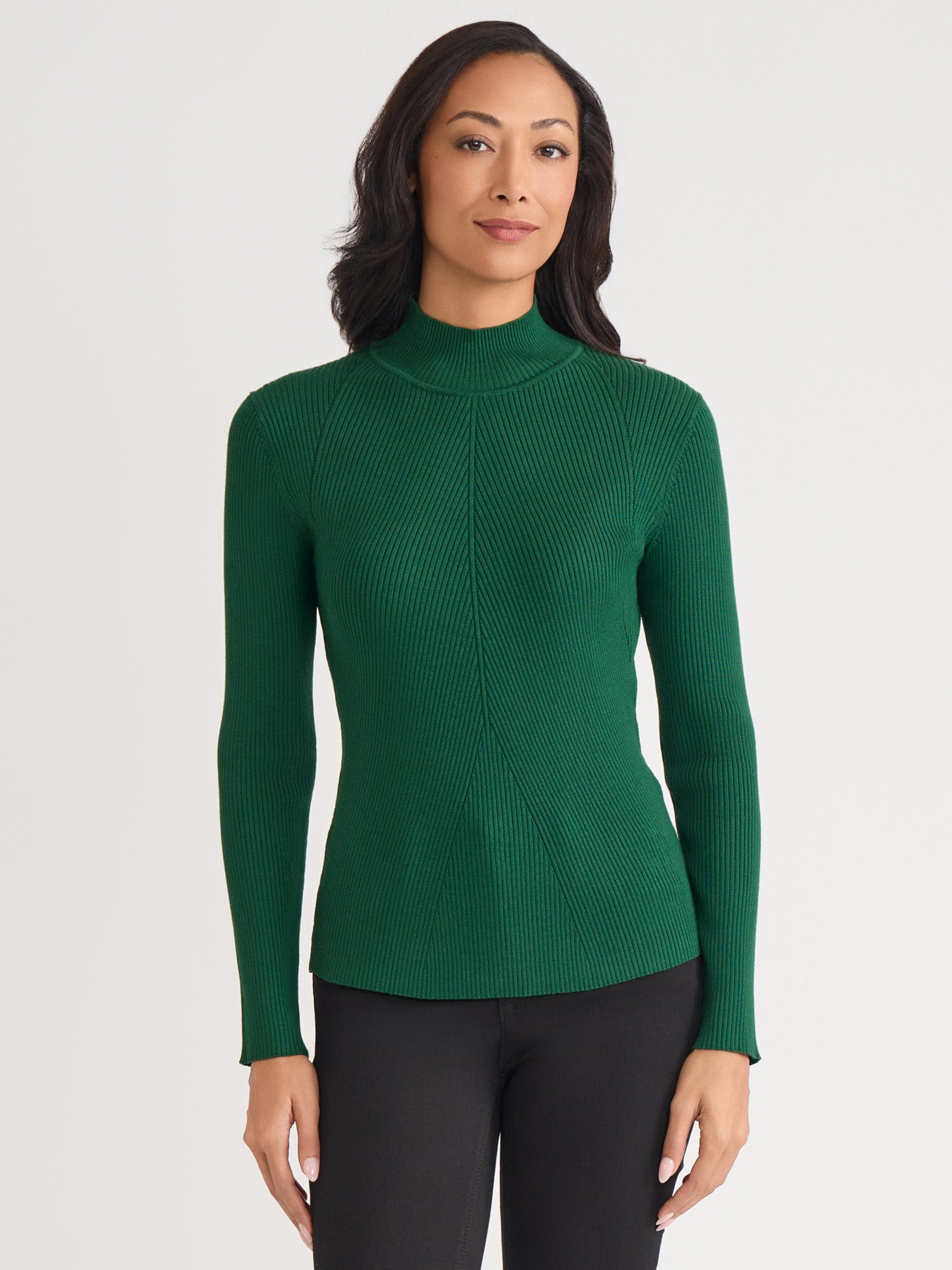 Ribbed Mock Neck Sweater