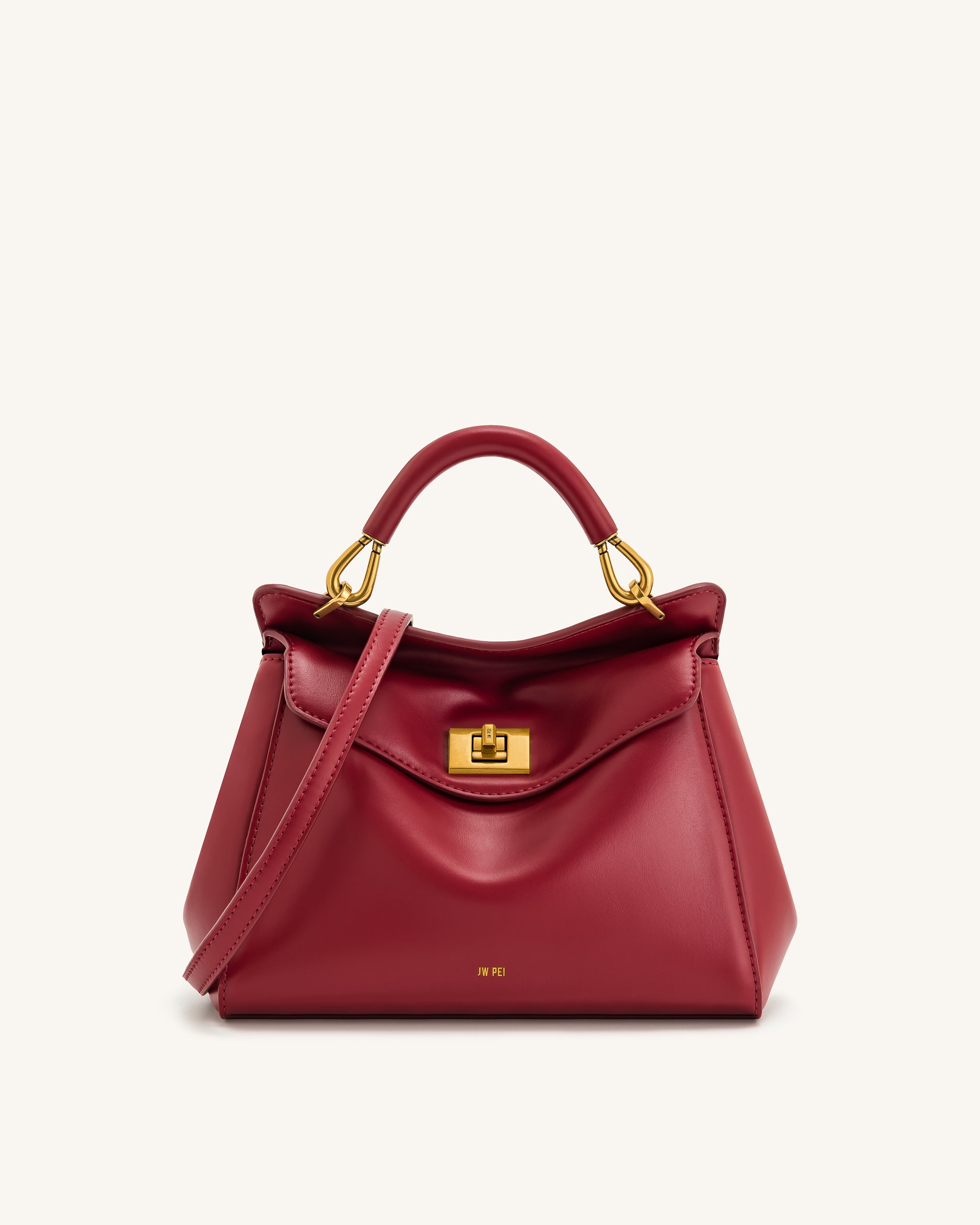 Lucia Classic Top Handbag - Claret | JW PEI