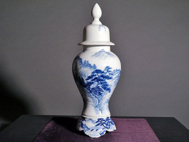有田焼】沈香壺 染付山水図 - JTOPIA