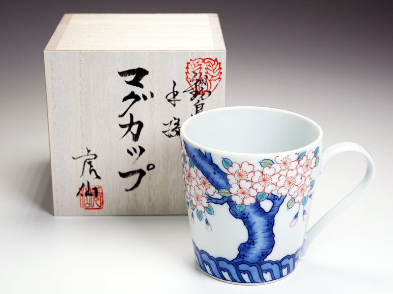 有田焼】マグカップ 染錦吉祥桜図