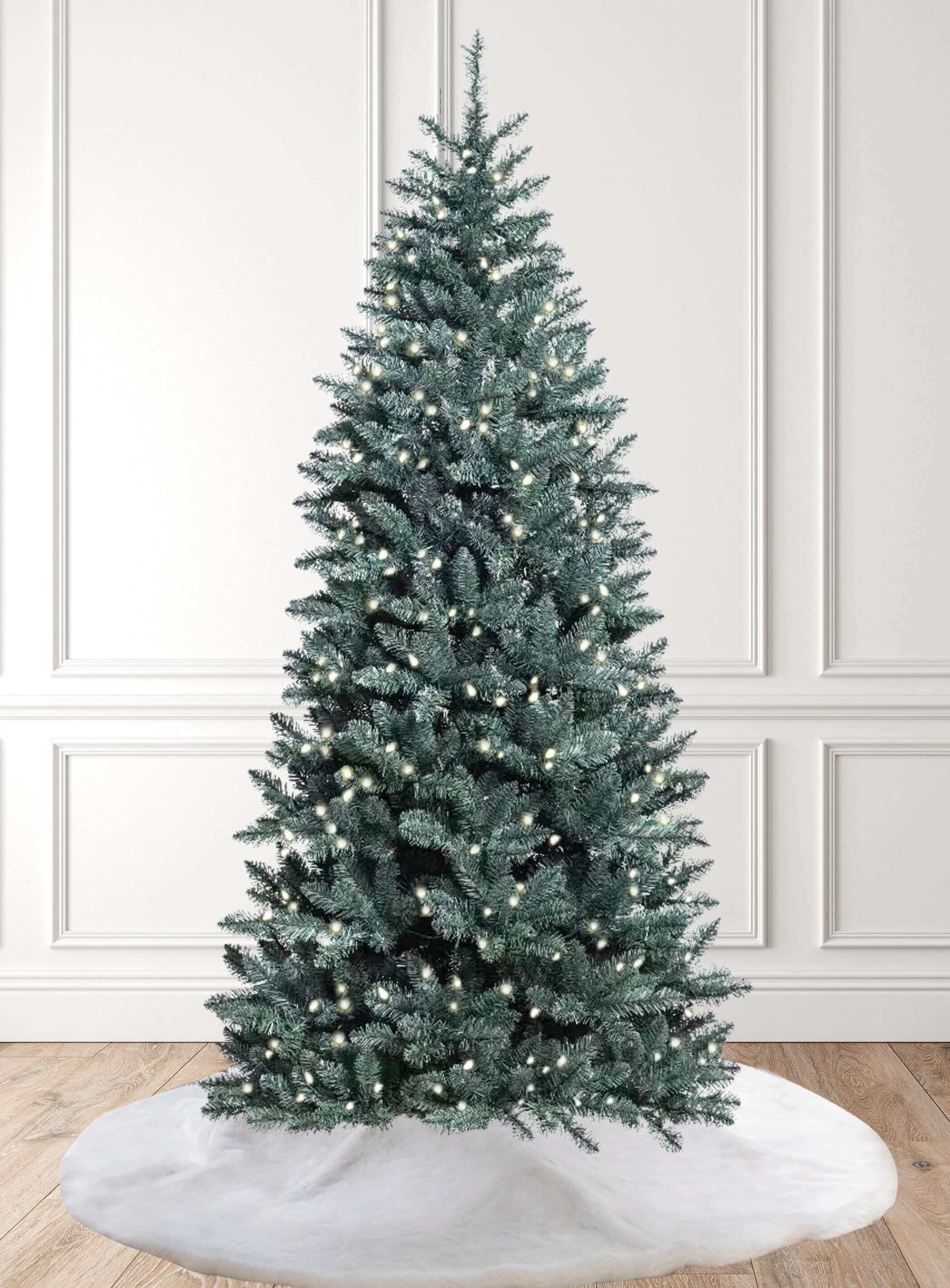 9' Tribeca Spruce Blue Slim Artificial Christmas Tree with 659