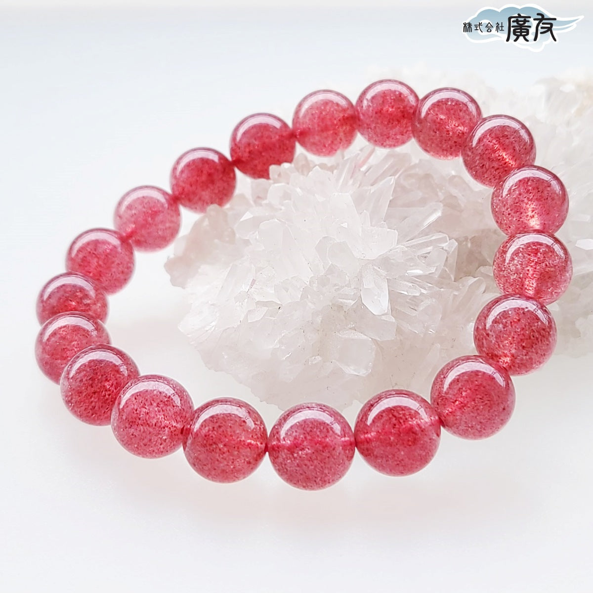 AAA級ピンクマイカインクォーツブレスレット10mm【高級ケース付き