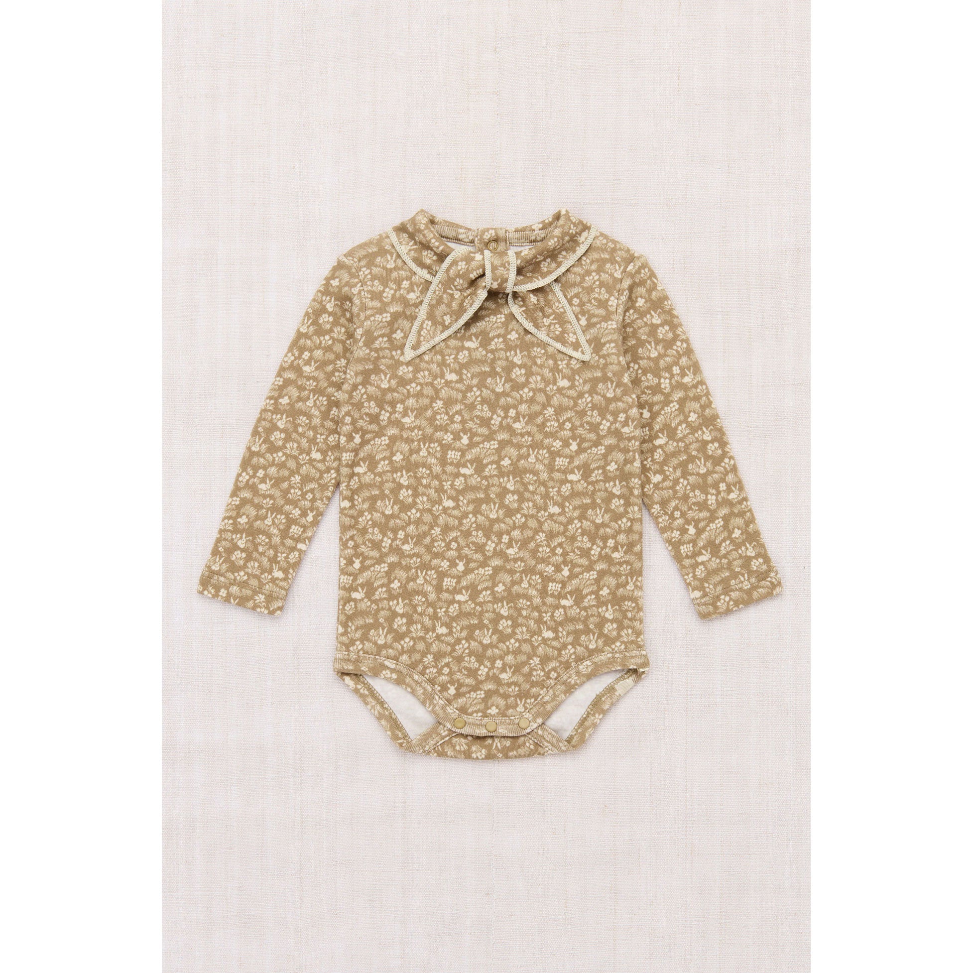 Misha and Puff Kelp Bunny Meadow Baby Long Sleeve Scout Onesie