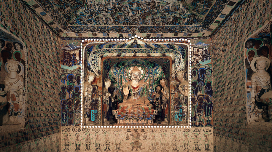 骨董市掘り出し品 中国唐時代 敦煌莫高窟壁画 彩絵AK1947A7-2 骨董