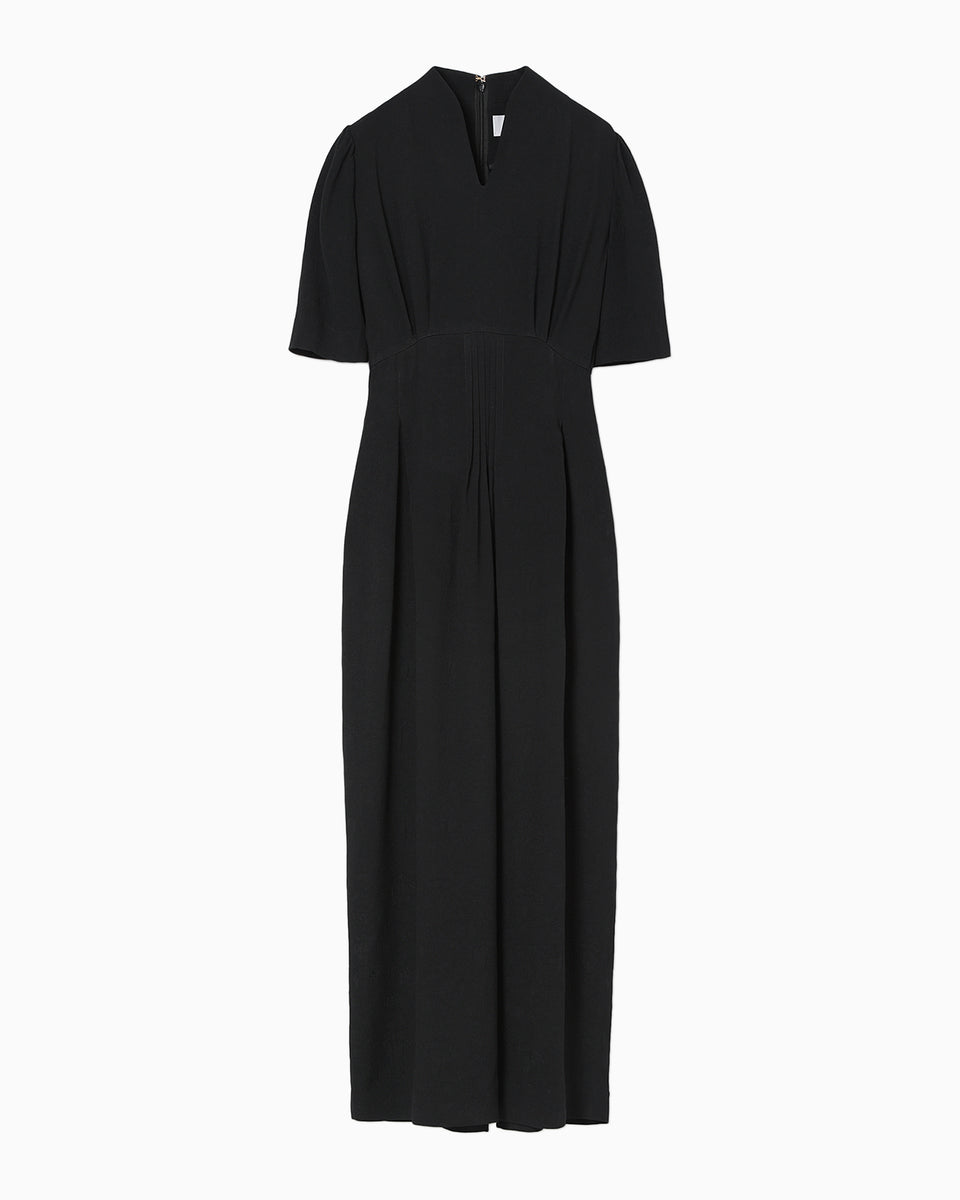 Puffed Floral Jacquard Dress - black - Mame Kurogouchi