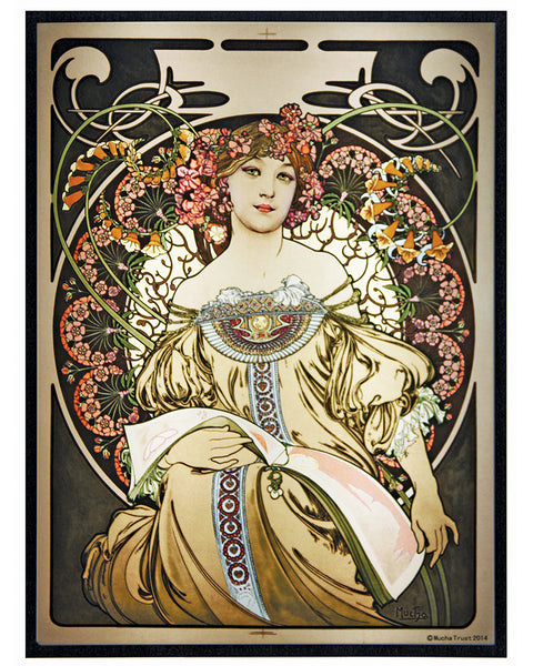 Alphonse Mucha - Reverie, 1897 Art Glass Panel | Maclin Studio