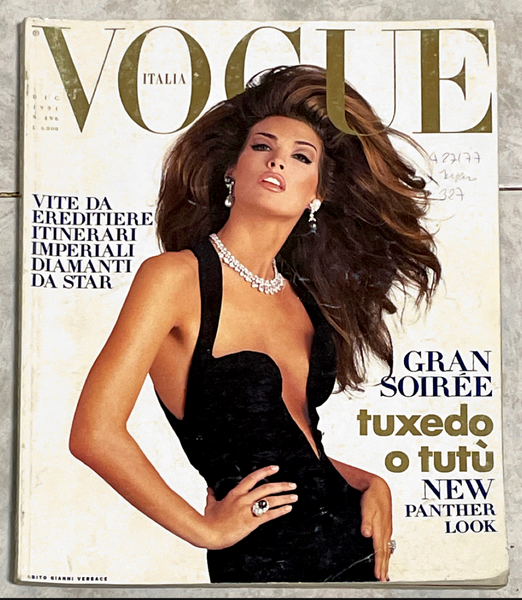 VOGUE Italia Magazine 1991 SHANA ZADRICK Claudia Schiffer CARRE OTIS N