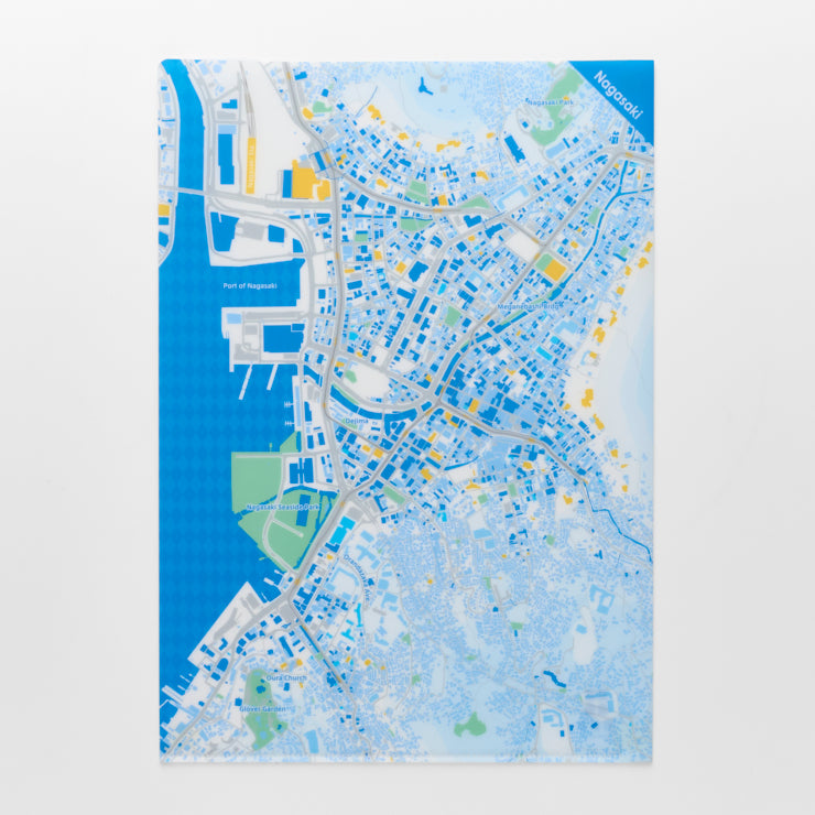 街まち】A4クリアファイル/長崎｜地図グッズ｜Map Design GALLERY