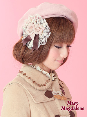 メアリーマグダレン リボン付きレースカフス・ロング ローズ/ボルドー