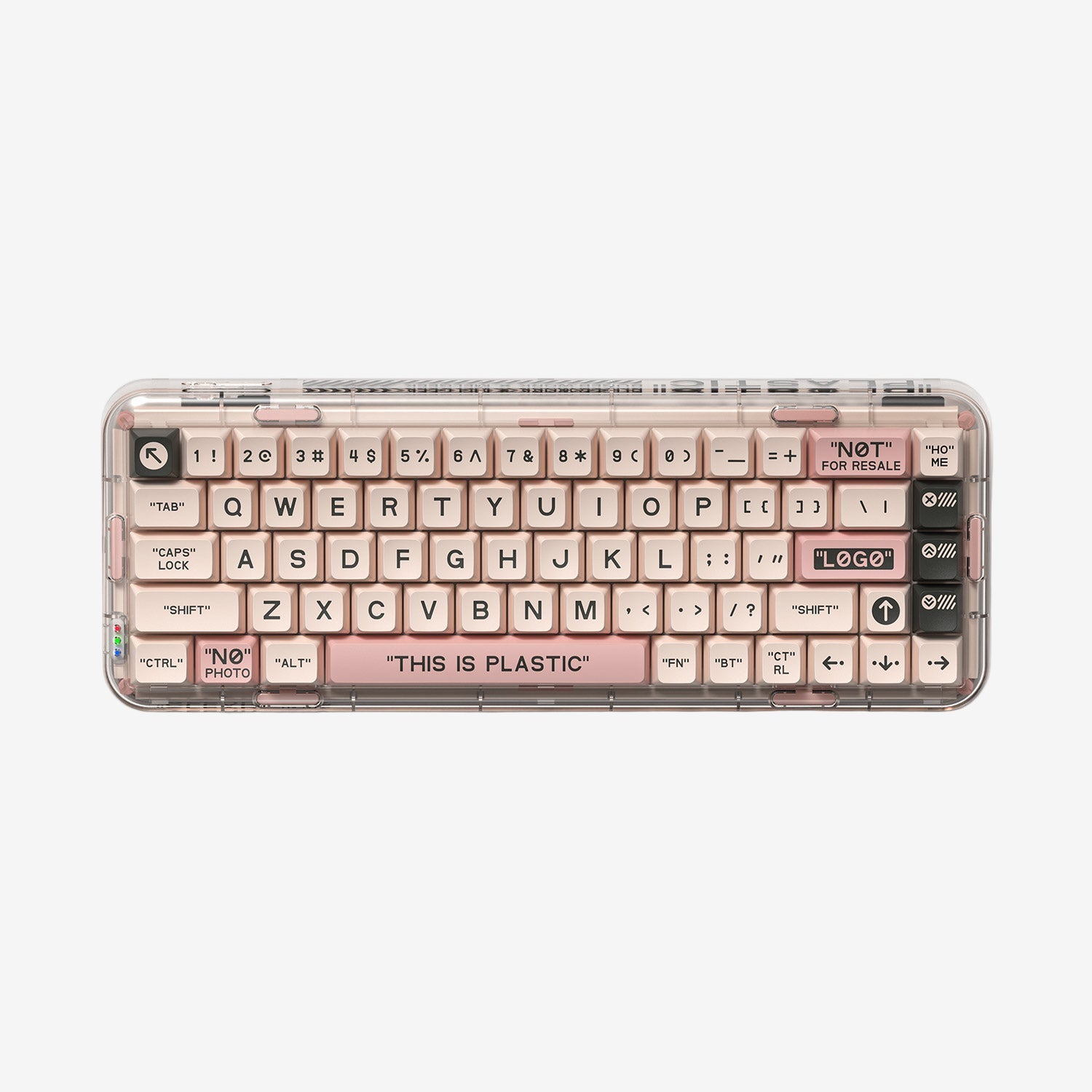 MelGeek Mojo68 Christian Pink Transparent Mechanical Keyboard