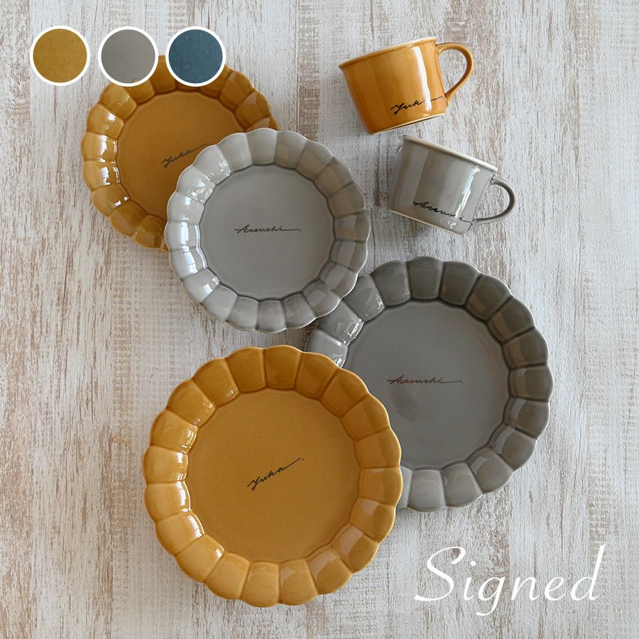 サインド・フルール＊名入れマグ＆プレート2種 ペア食器セット（計6点