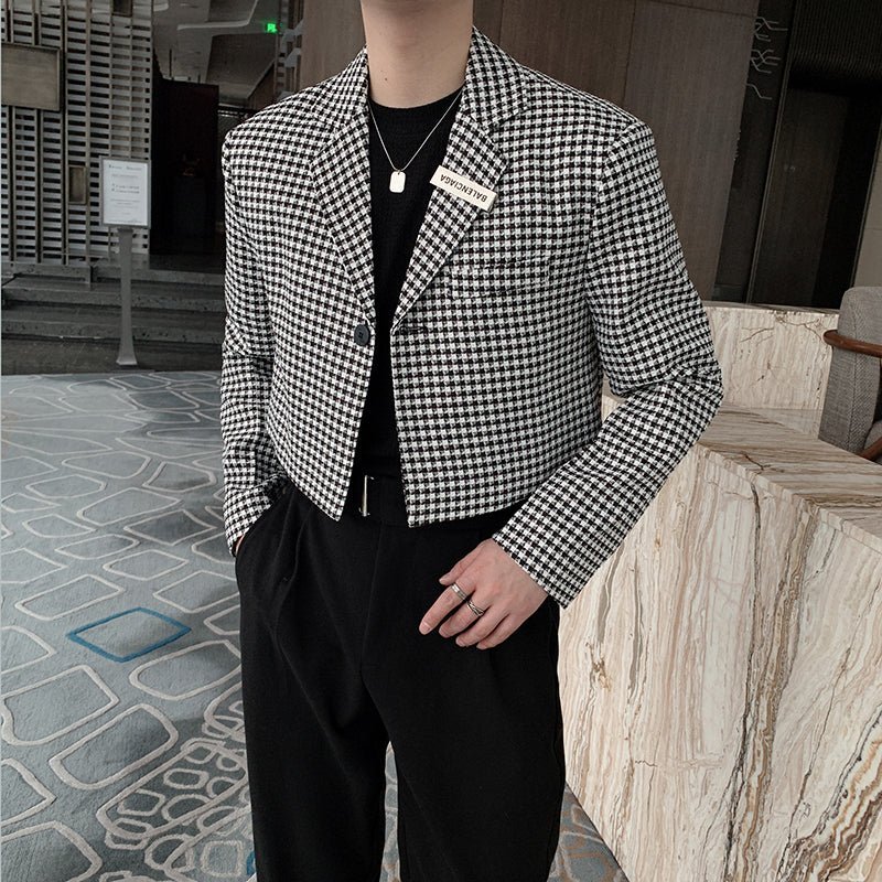 チェックショートジャケット mf0701【韓国モードファッション】