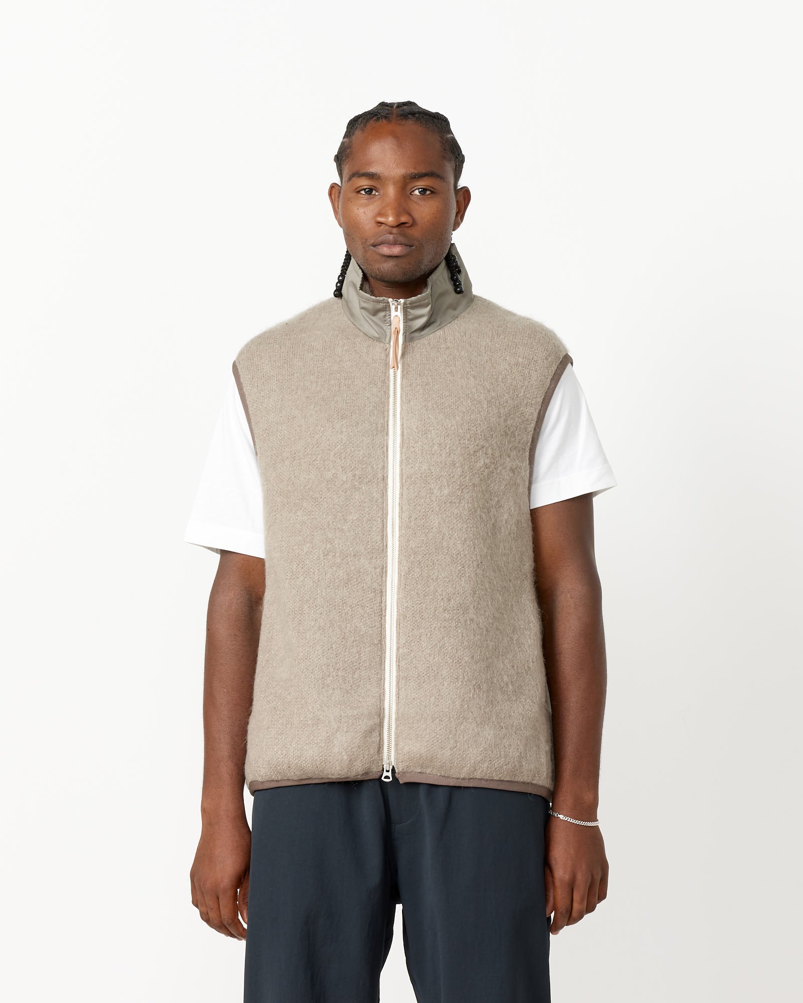 Zip-Up Mohair Vest