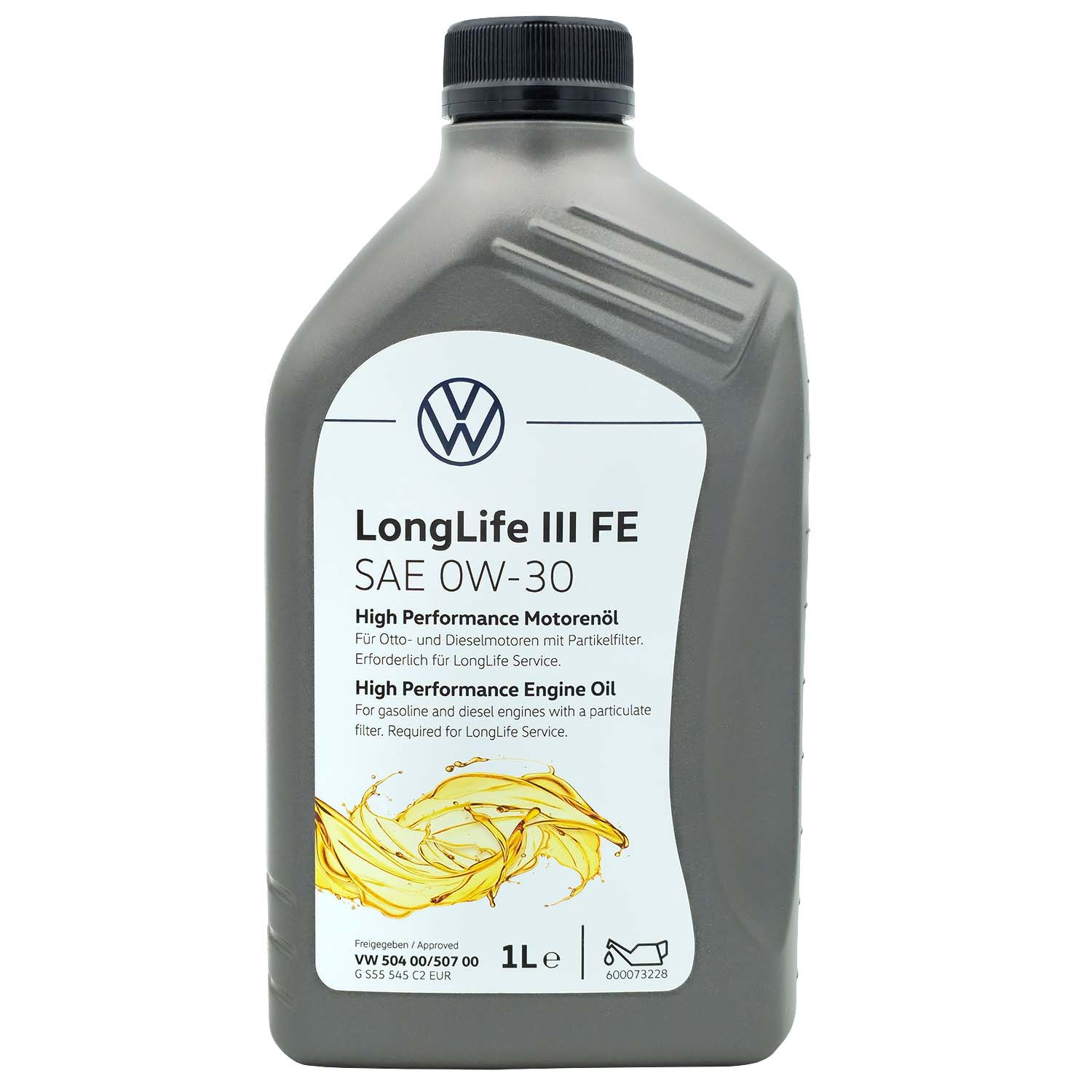 Volkswagen LongLife III FE engine oil SAE 0W30 VW 504.00/507.00