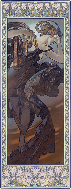 ミュシャを楽しむために：四つの星,宵の明星,月,暁の明星,北極星