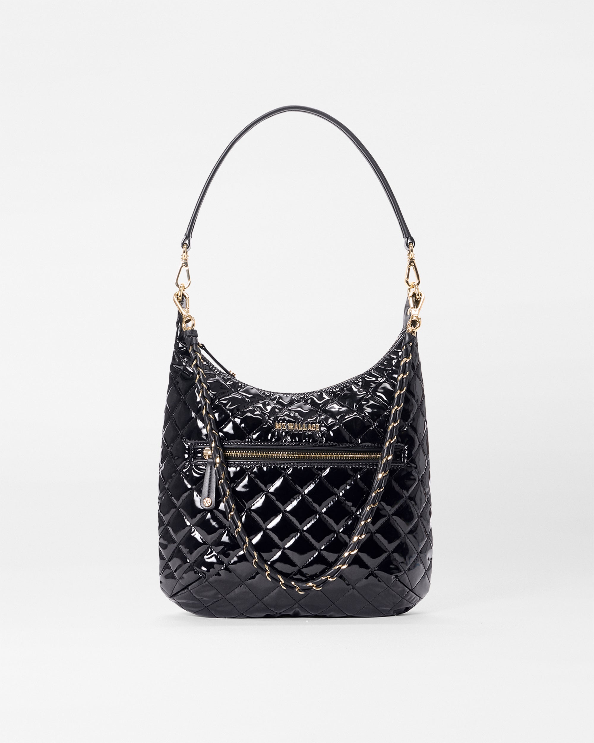 Shiny Black Shoulder Bag | MZ Wallace