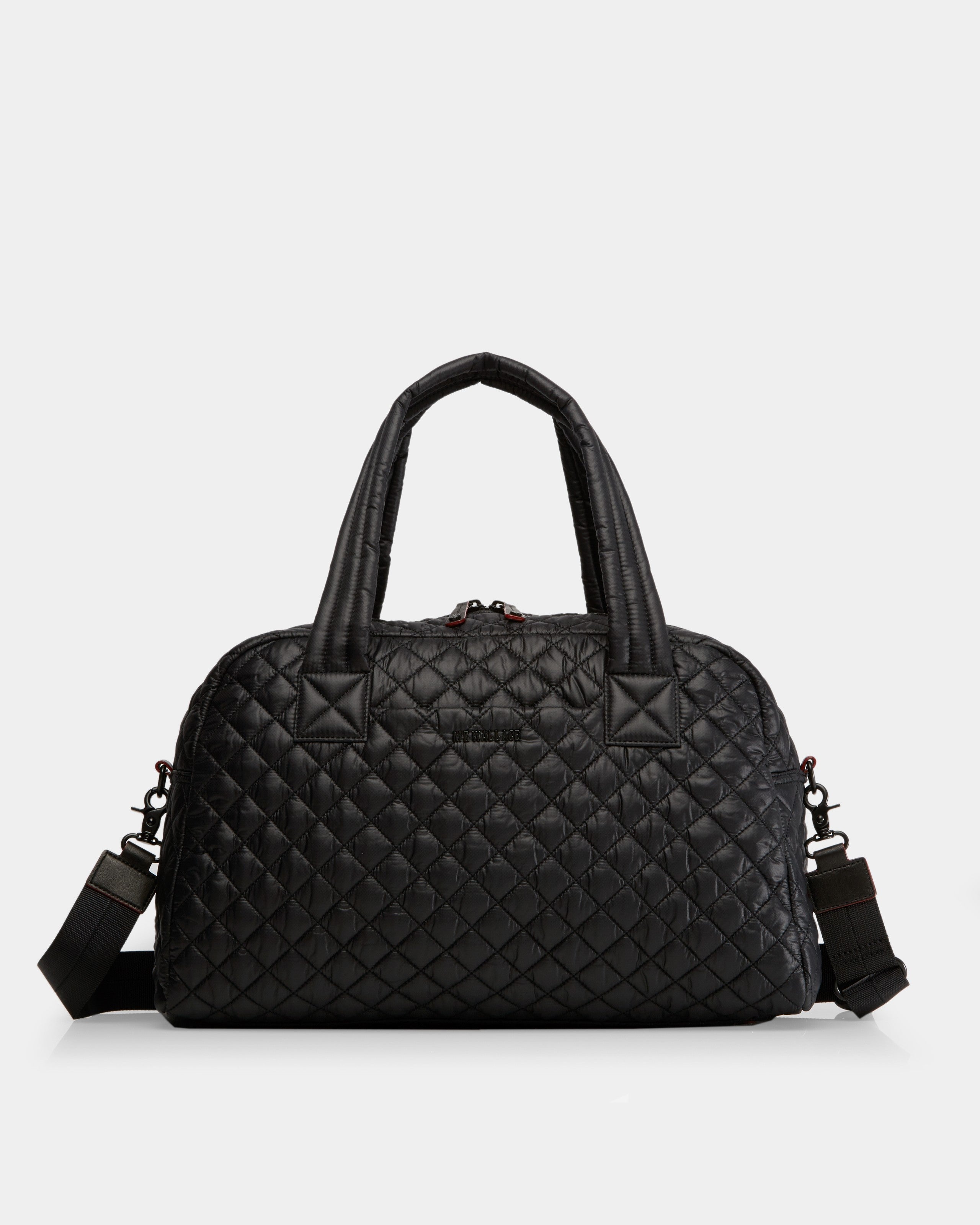 Black Quilted Duffle Travel Bag | MZ Wallace