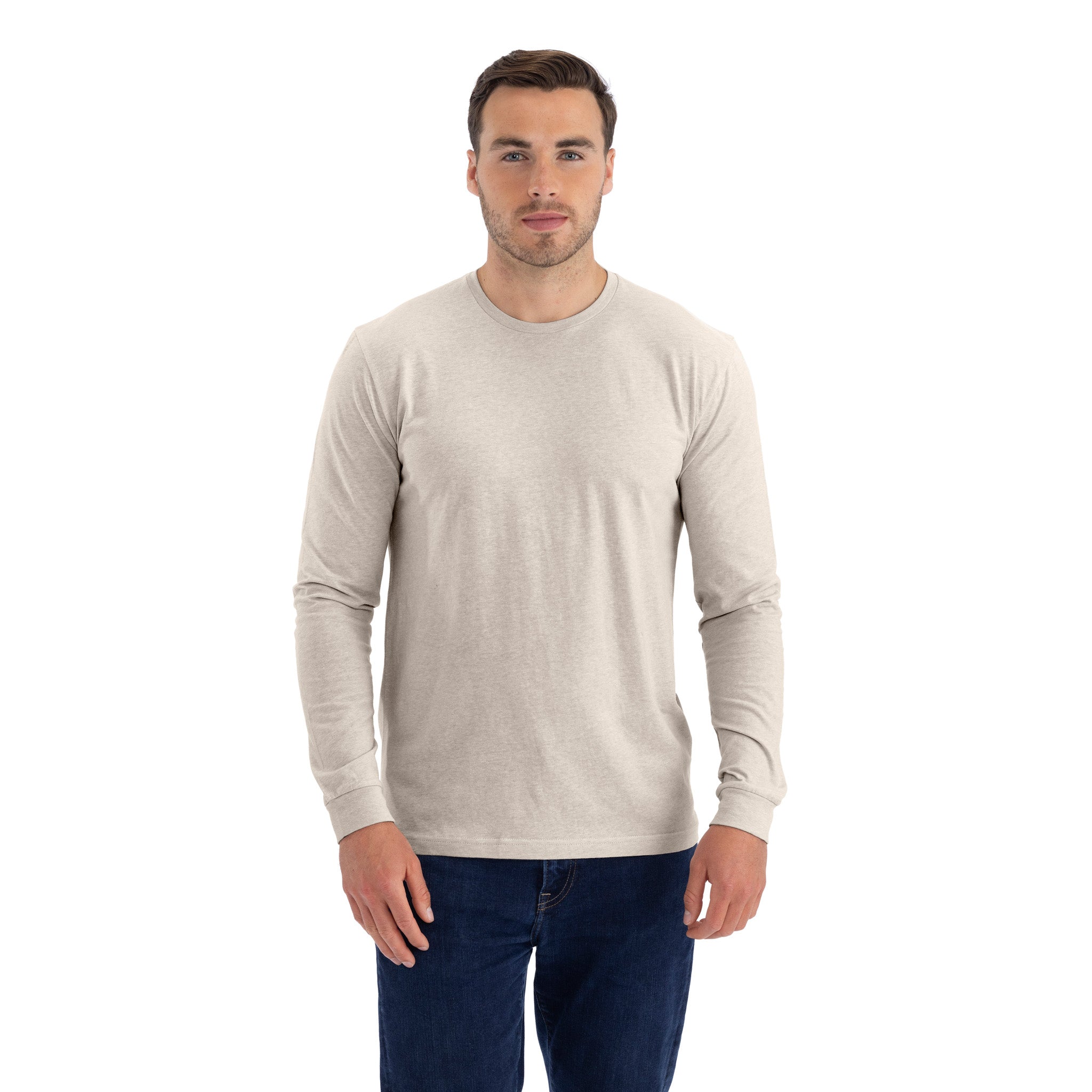 Unisex CVC Long Sleeve T-Shirt - Sand | NLA