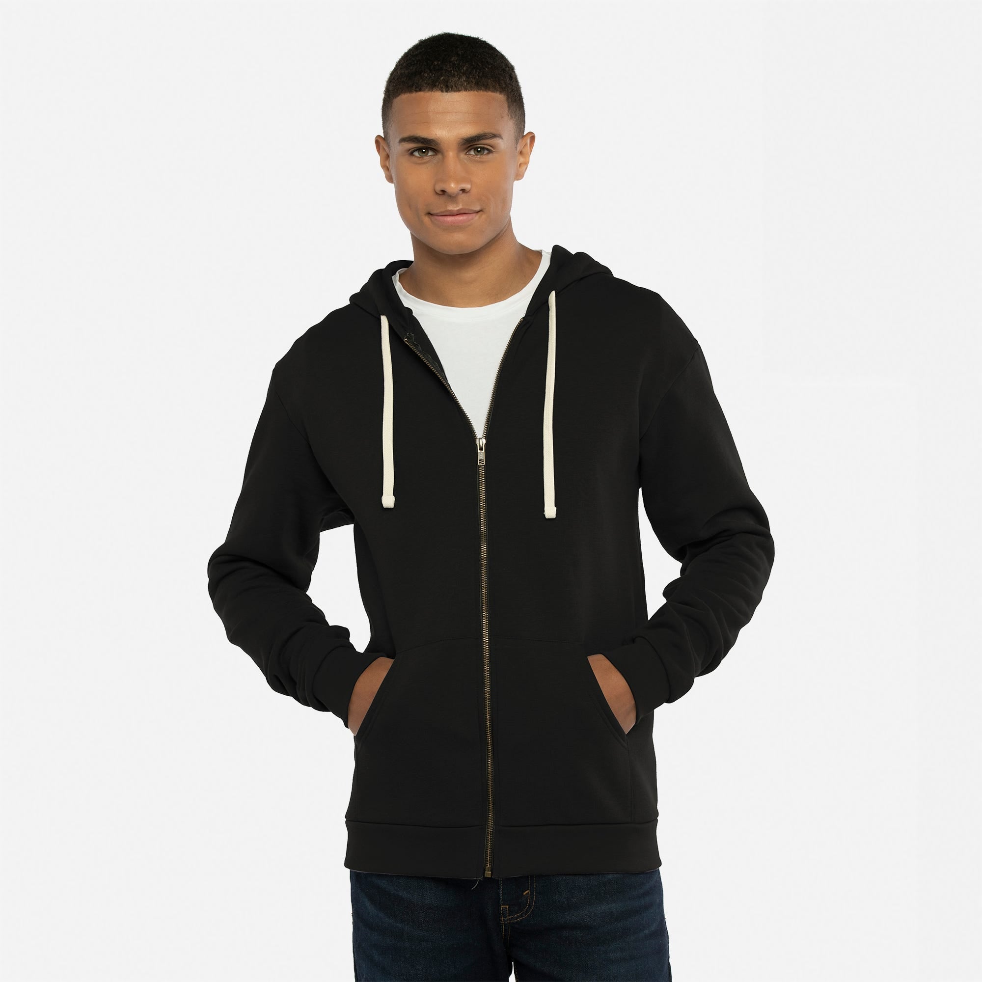 9602 Santa Barbara Full Zip Hoodie - Black | Next Level Apparel