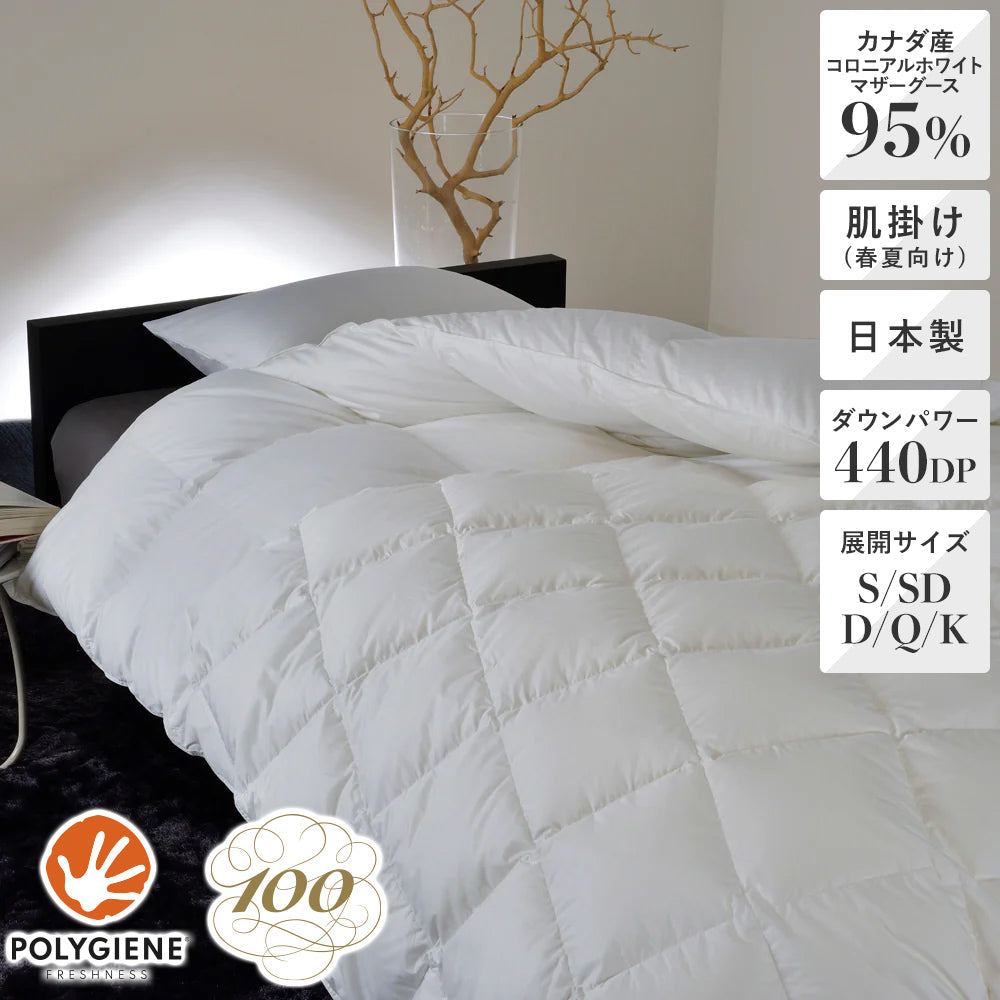 昭和西川 100年羽毛］羽毛肌掛けふとん・ダウンケット 日本製カナダ産