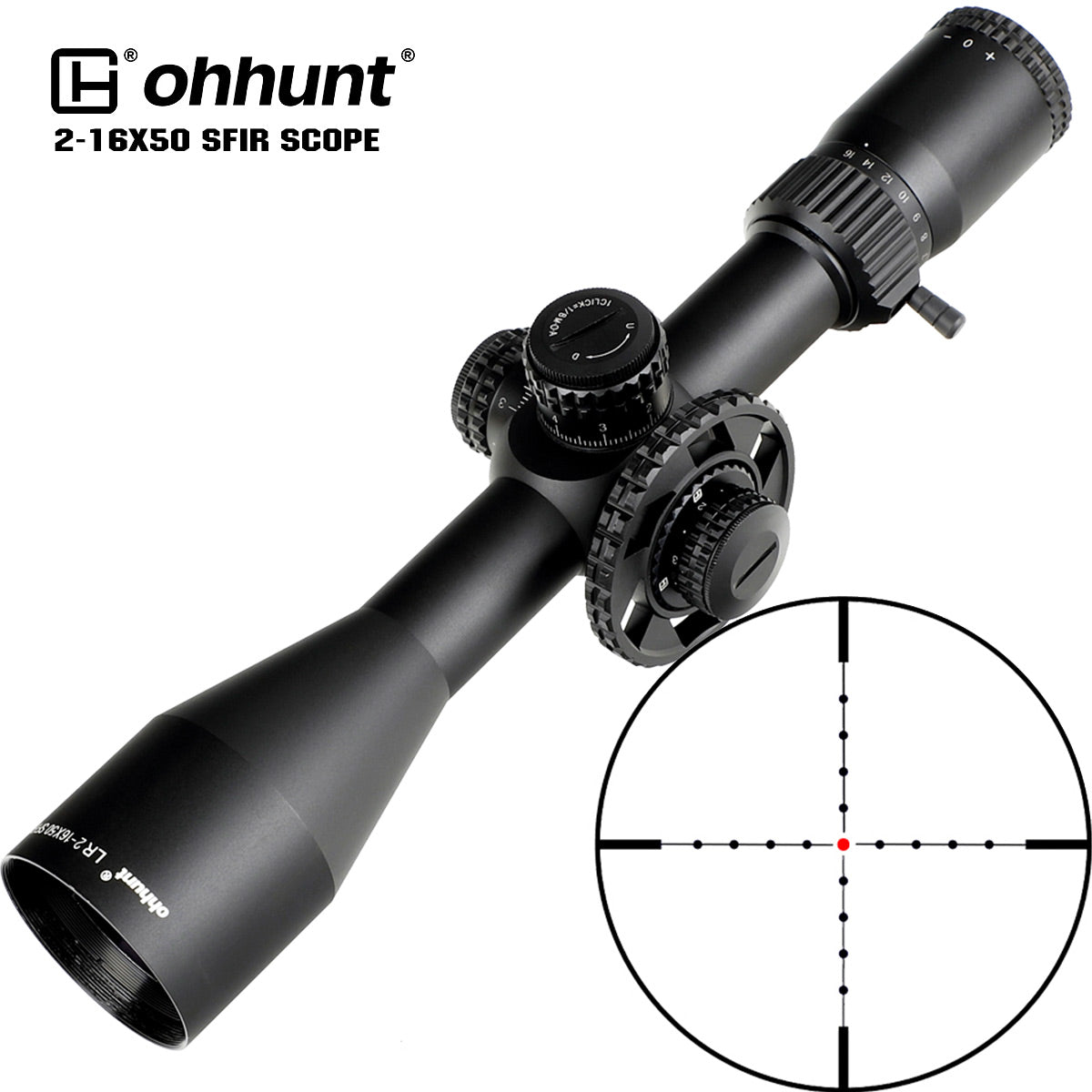 ohhunt® LR 2-16x50 SFIR タクティカルライフルスコープ、ガラス