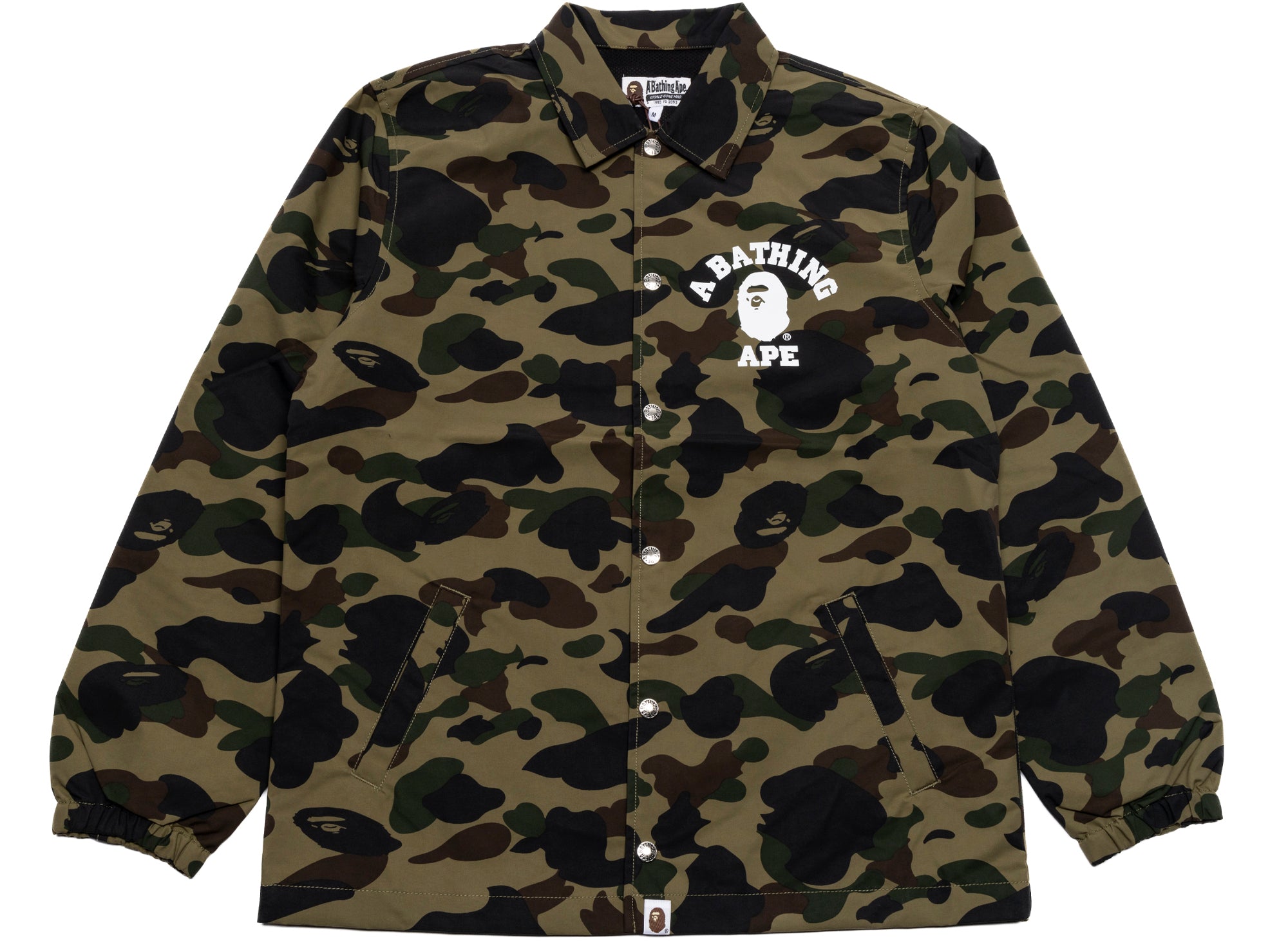 A Bathing Ape 1st Camo Nylon Tussah Coach Jacket in Green