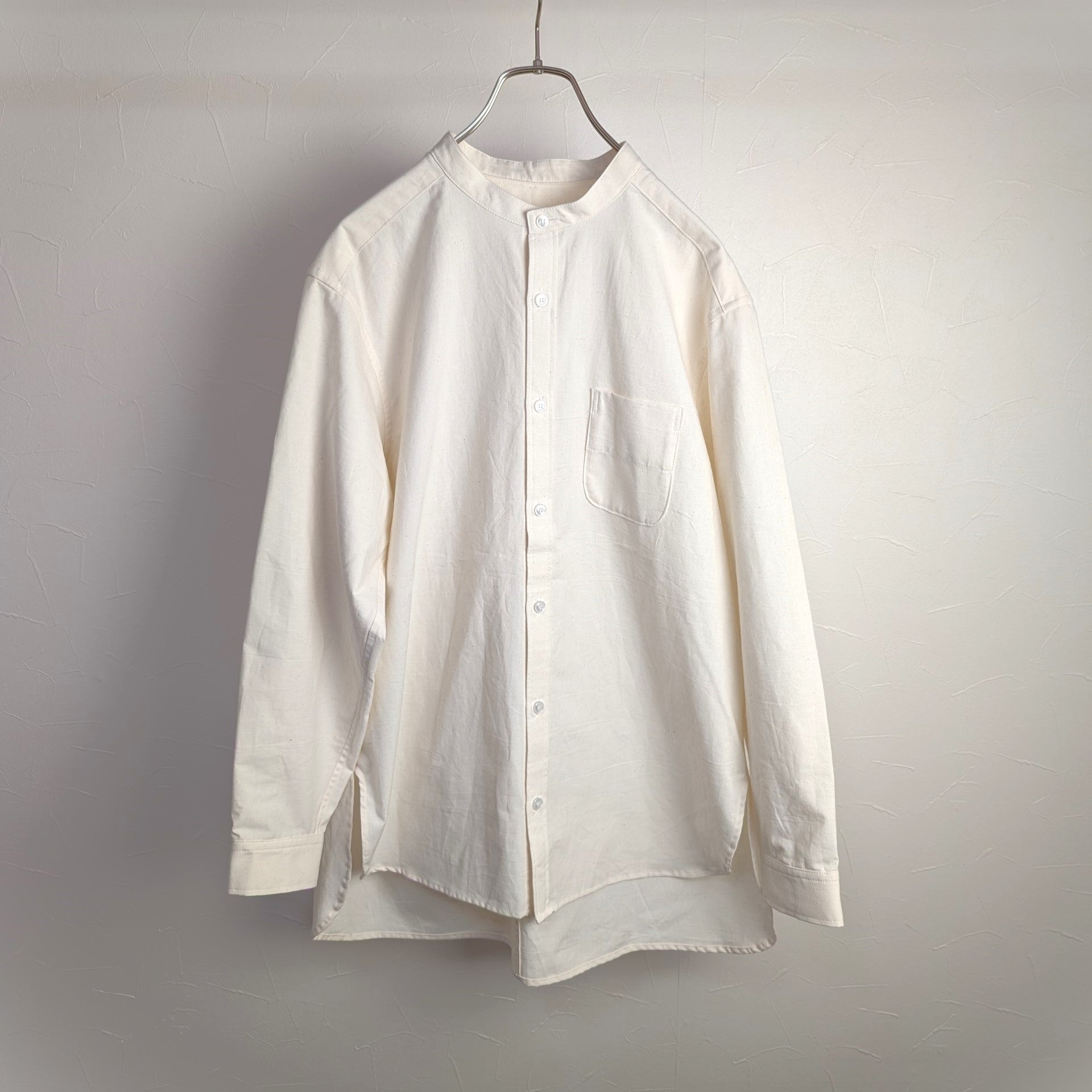 無漂白無染色 知多木綿 バンドカラーシャツ – OSOCU