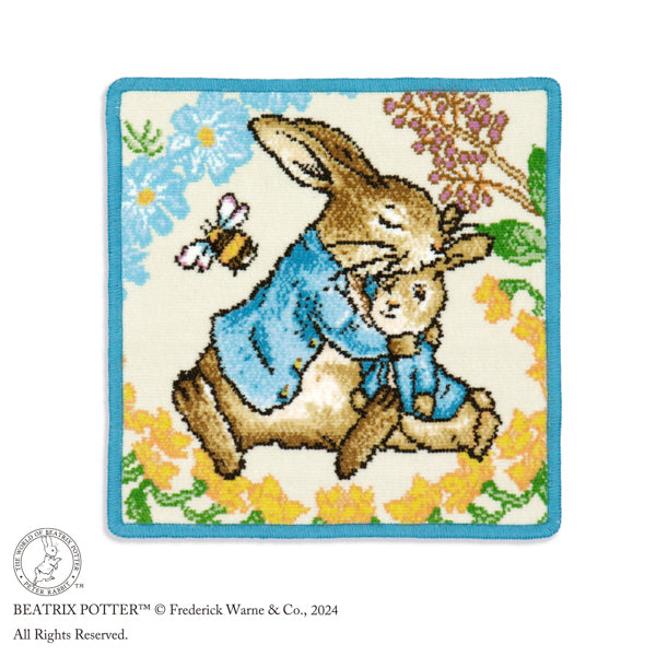 シェニール織タオルハンカチ (お花と蜂蜜)