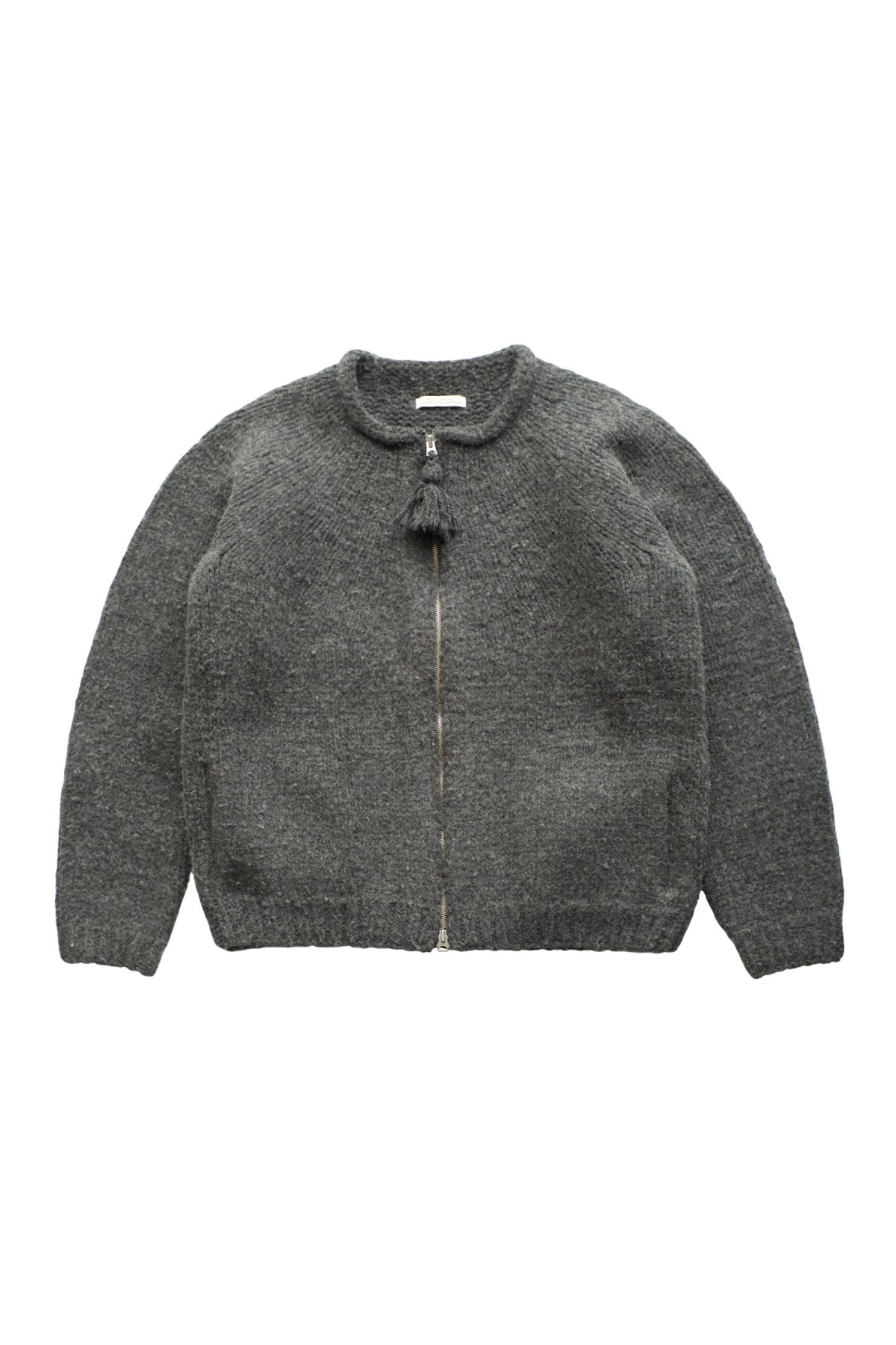 OLD JOE - ZIP UP CREW-NECK COWCHAIN - GRAPHITE – PHAETON