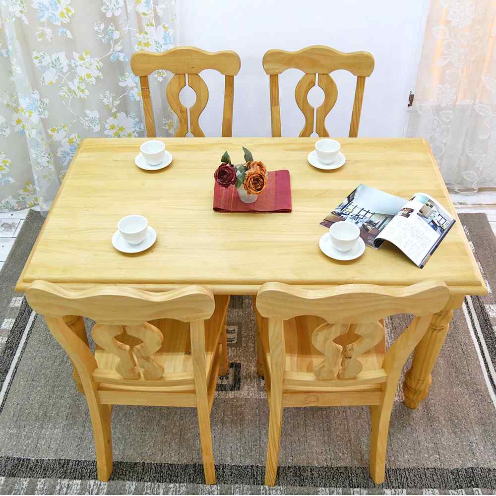 ダイニングテーブル4人掛セット｜幅140cm｜パイン材チェア4脚