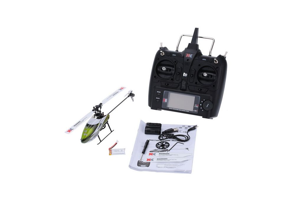 XK K100 Falcon 6CH 3D6G システム フライバーレス RCヘリコプター BNF