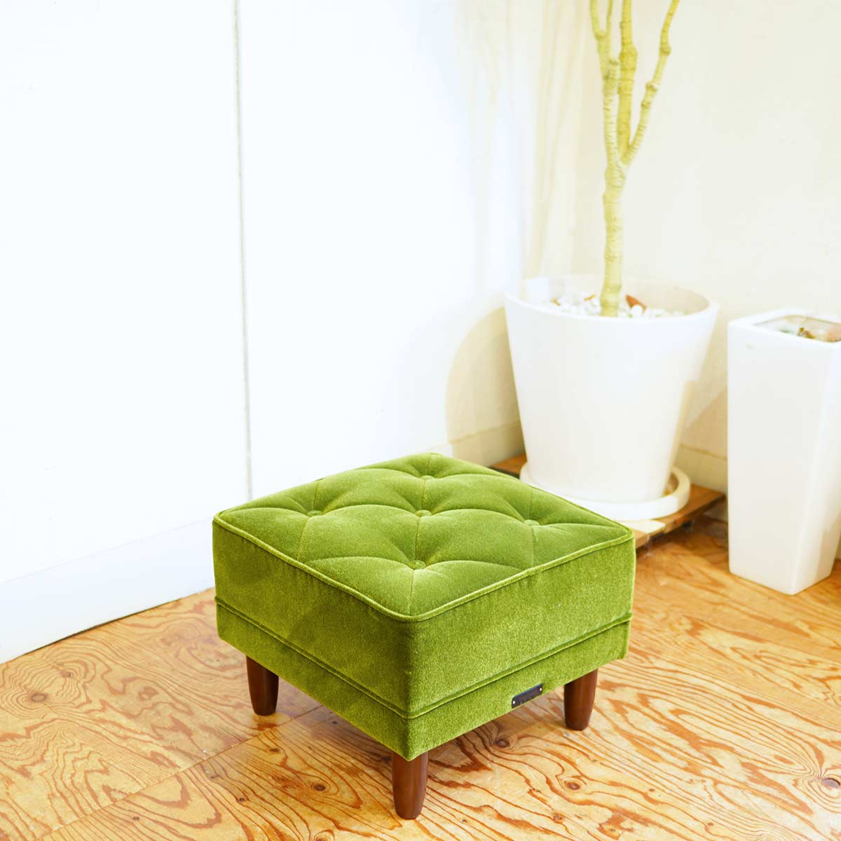 カリモク60 / karimoku60 オットマン モケットグリーン スツール