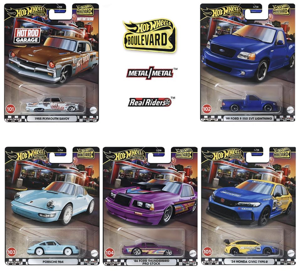 2024 Hot Wheels Premium Boulevard Mix 3 - 101-105 CIVIC, FORD