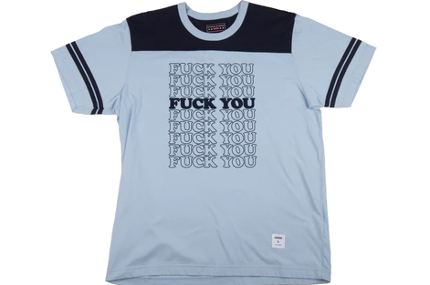 Supreme Hysteric Glamour Fuck You Football Tee Light Blue – RIF LA