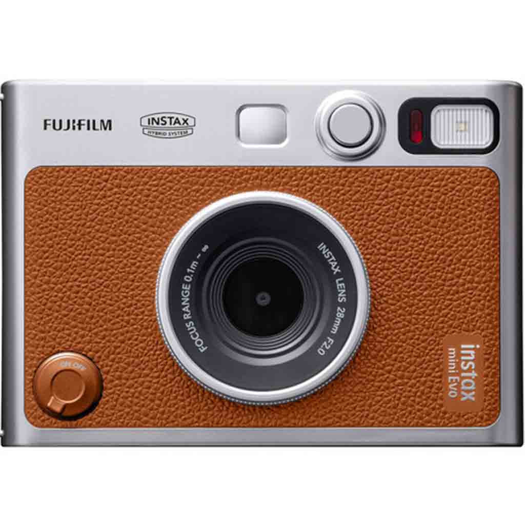 Fujifilm INSTAX MINI EVO Film Camera Brown | Rockbrook Camera