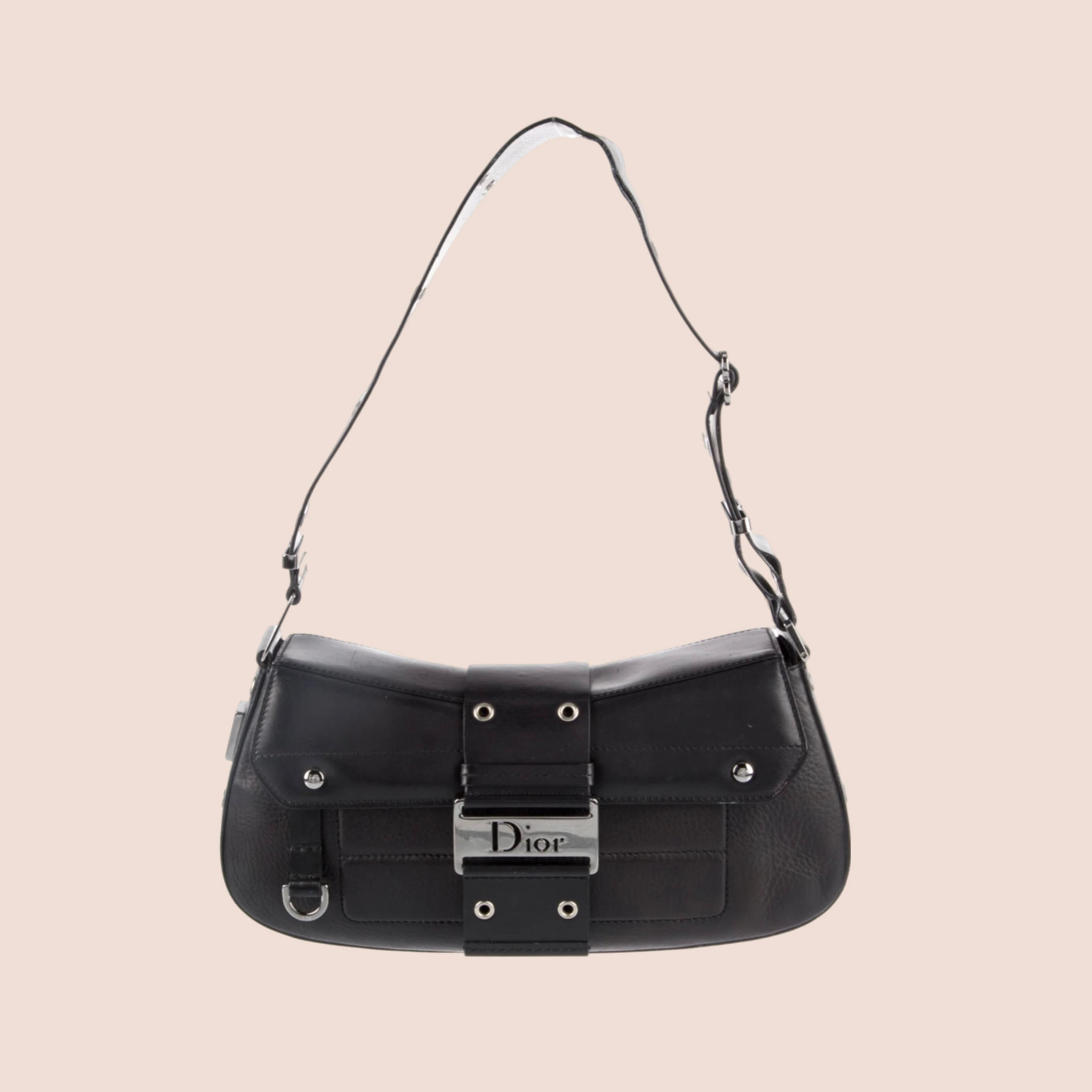 CHRISTIAN DIOR BLACK LEATHER STREET CHIC COLUMBUS BAG – RDB