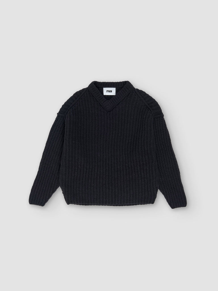 NEMOTO oversized merino wool black sweater | RUS