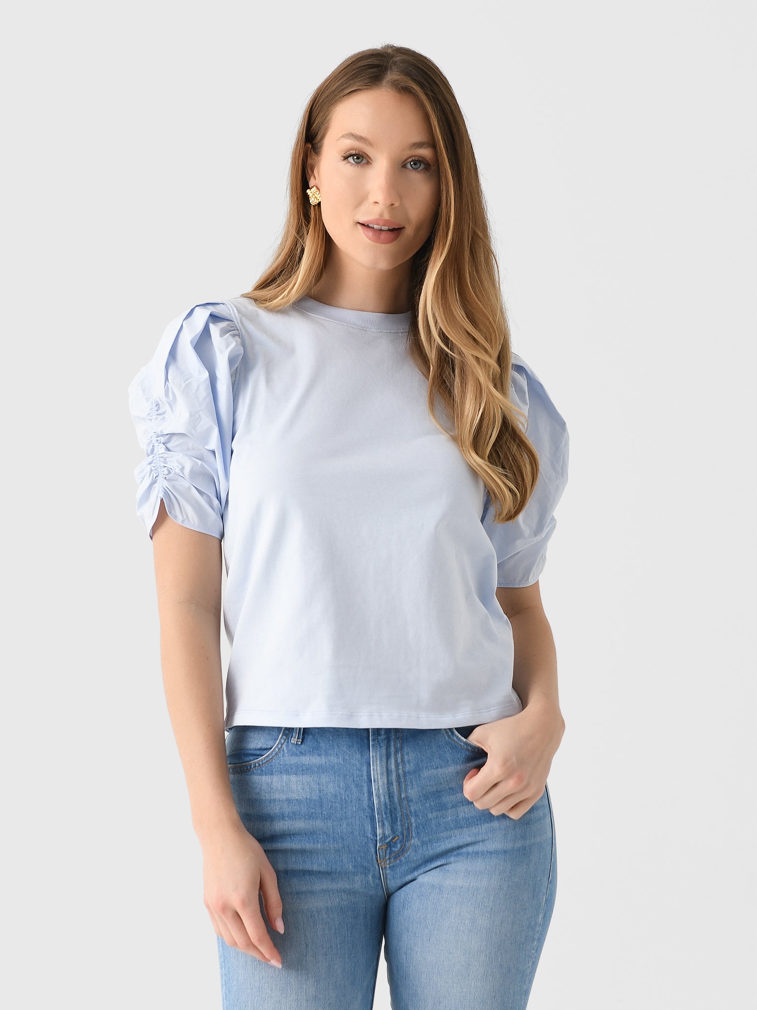 Frame Women's Pleated Puff Sleeve Tee – Saint Bernard