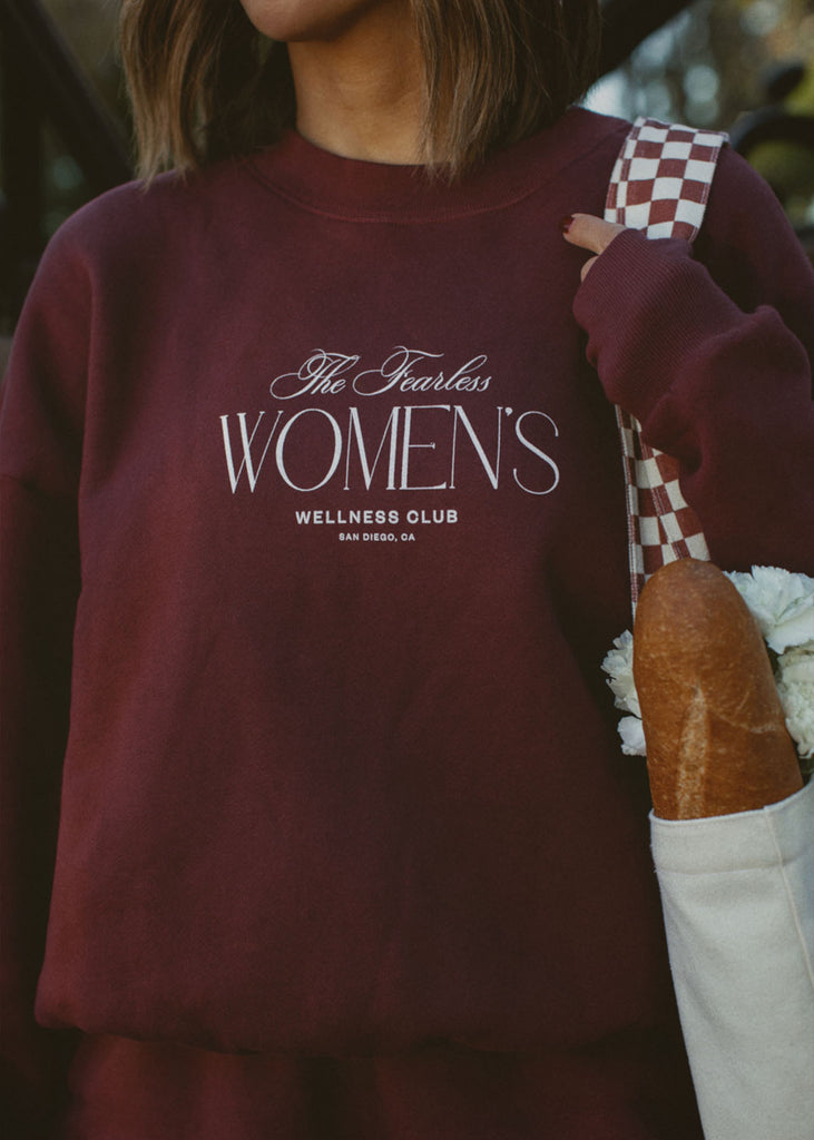 WELLNESS CLUB SWEATSHIRT | TAN + LINES by Sivan Ayla