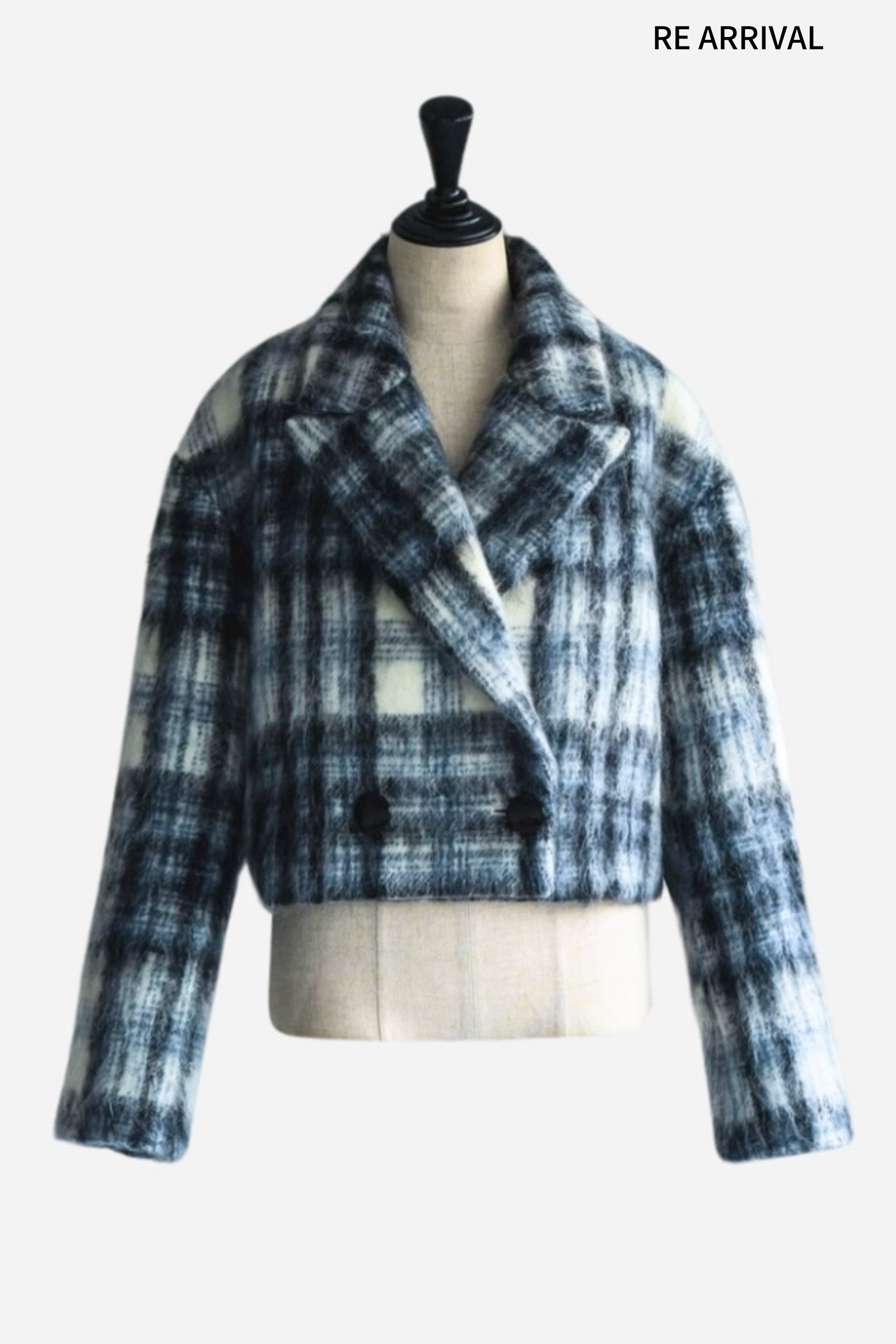 Mohair check short coat – shéller / シェリエ