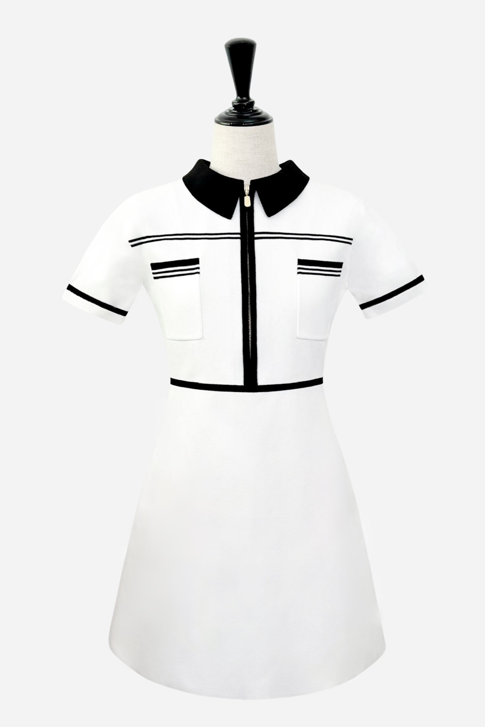 zip bicolor knit dress – shéller / シェリエ