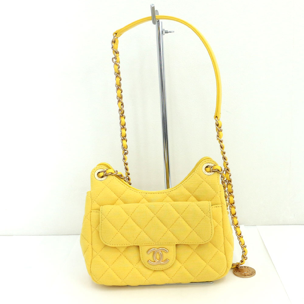 質屋の楠本商店 / シャネル チェーンショルダーバッグ コットン/イエロー