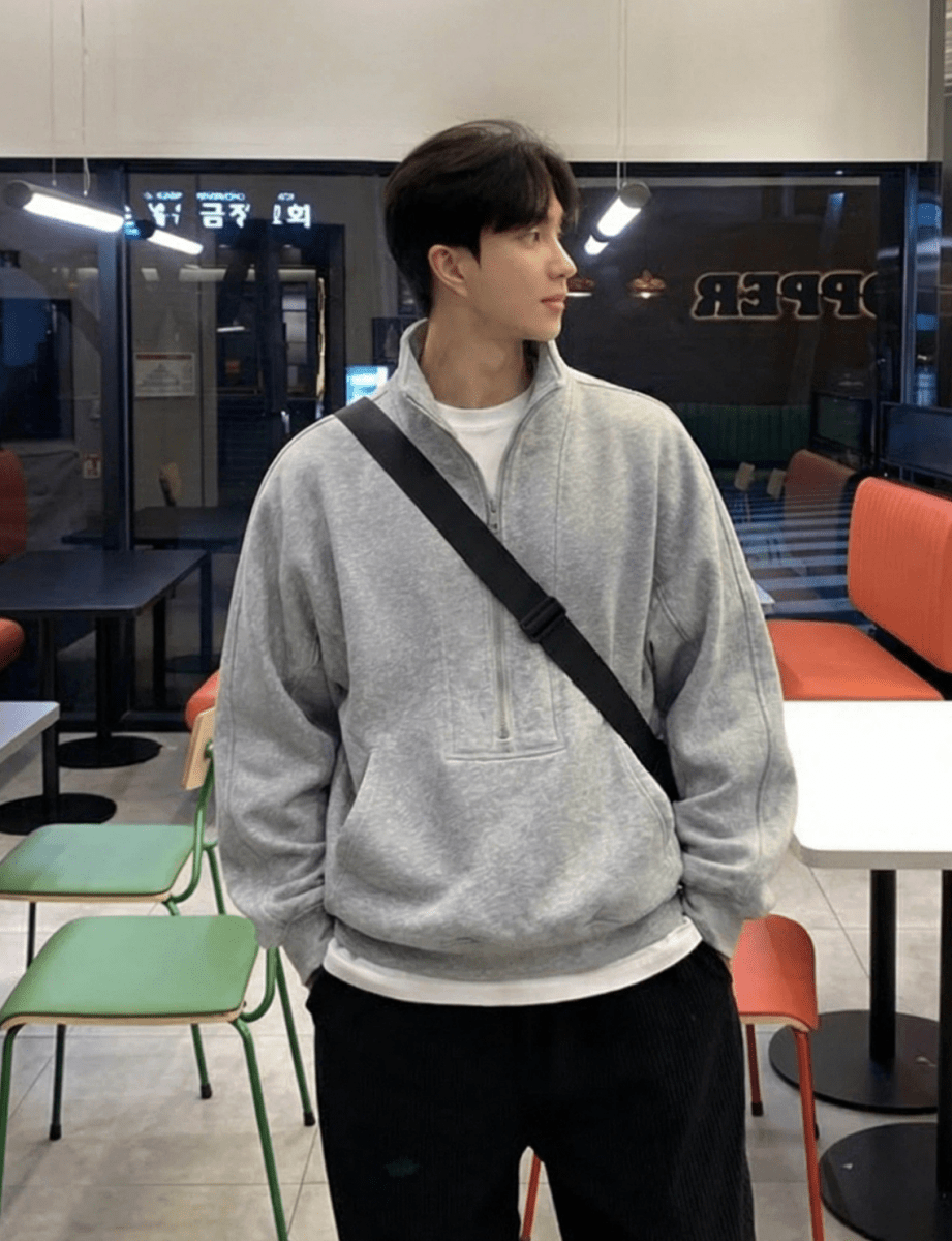 ヴィンテージ ハーフジップ スウェットプルオーバー OR4976 – 韓国