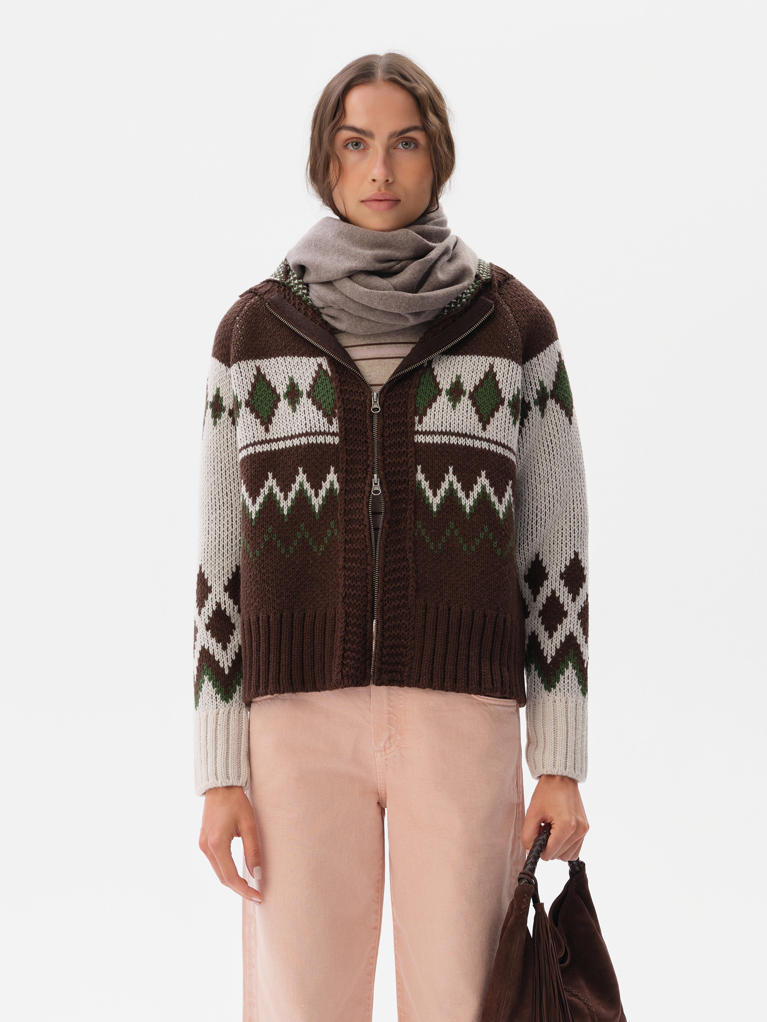 BACYS - Zip-up Fair Isle cardigan by SIEDRÉS | Official website